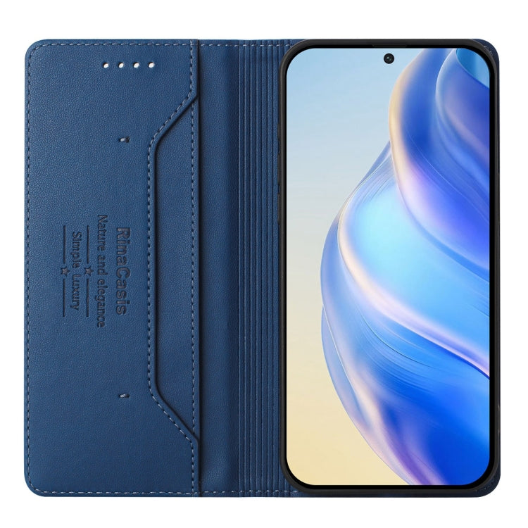 For BLU G54 RC01 Dual-Folded Magnetic Suction RFID Leather Phone Case