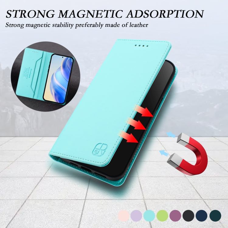 For BLU View 5 Pro RC01 Dual-Folded Magnetic Suction RFID Leather Phone Case