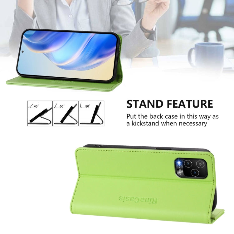 For BLU View 5 Pro RC01 Dual-Folded Magnetic Suction RFID Leather Phone Case