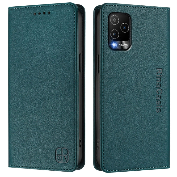 For BLU View 5 Pro RC01 Dual-Folded Magnetic Suction RFID Leather Phone Case
