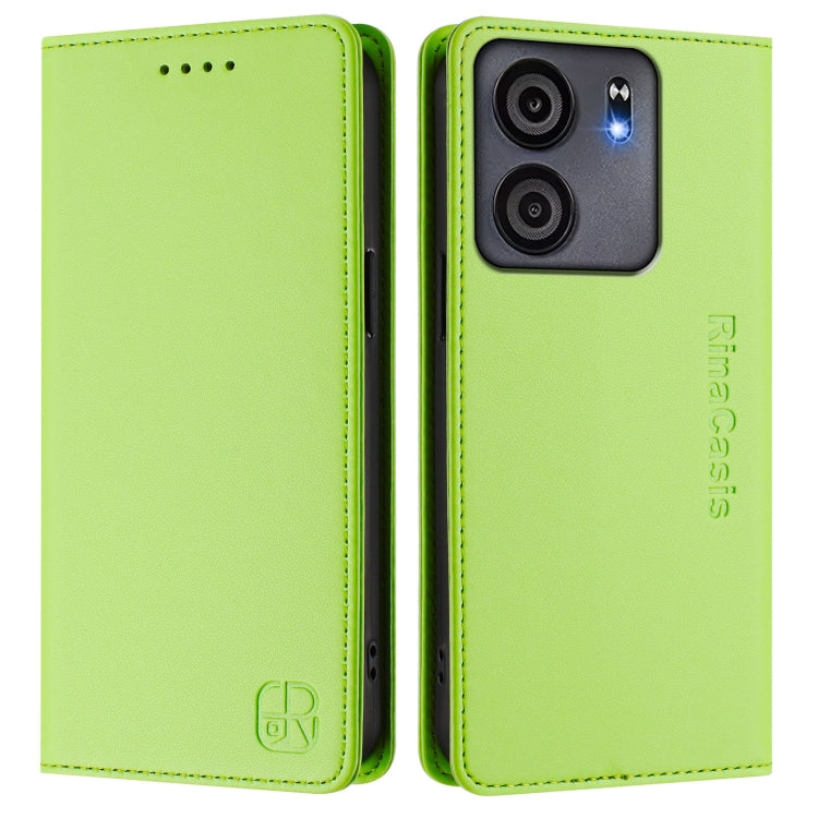 For BLU View 5 RC01 Dual-Folded Magnetic Suction RFID Leather Phone Case