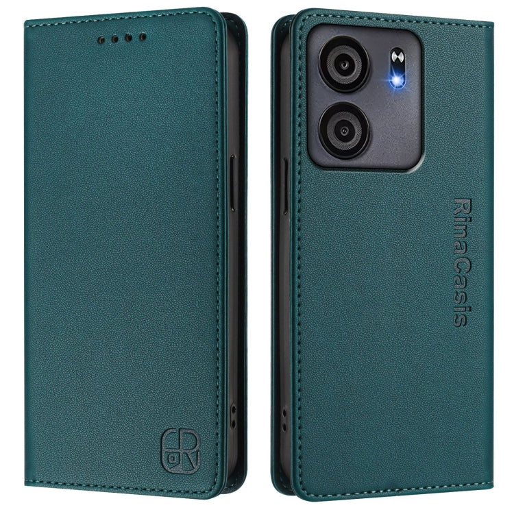 For BLU View 5 RC01 Dual-Folded Magnetic Suction RFID Leather Phone Case