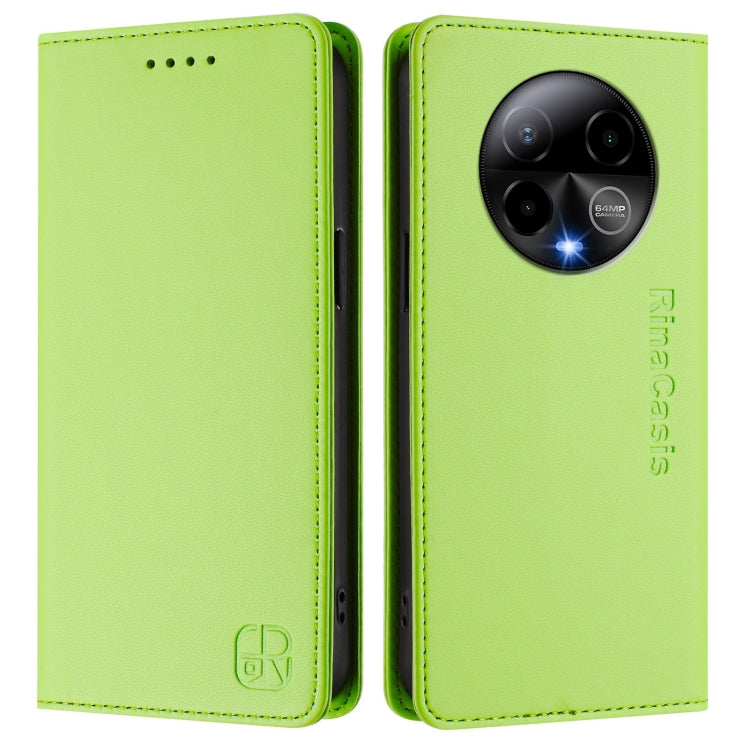 For BLU Bold K50 RC01 Dual-Folded Magnetic Suction RFID Leather Phone Case