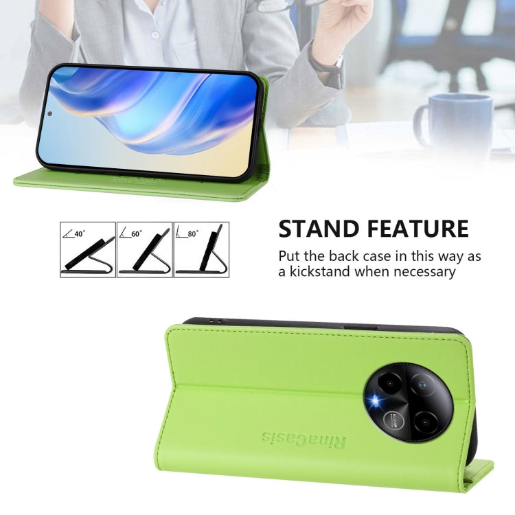 For BLU Bold K50 RC01 Dual-Folded Magnetic Suction RFID Leather Phone Case