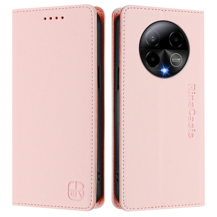 For BLU Bold K50 RC01 Dual-Folded Magnetic Suction RFID Leather Phone Case