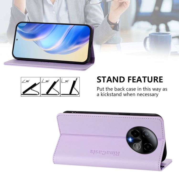 For BLU Bold K50 RC01 Dual-Folded Magnetic Suction RFID Leather Phone Case