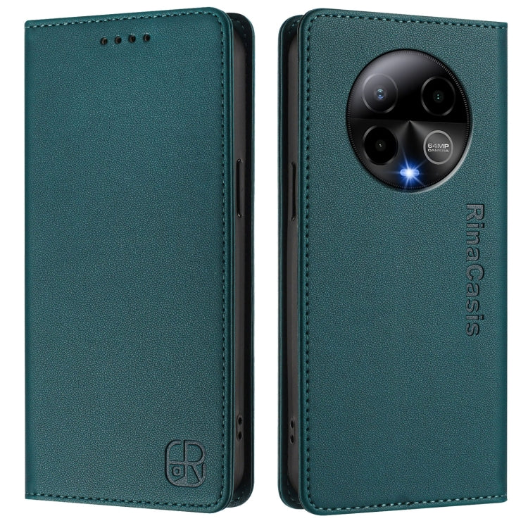For BLU Bold K50 RC01 Dual-Folded Magnetic Suction RFID Leather Phone Case