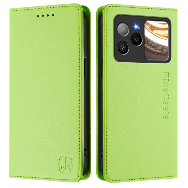 For BLU Bold N4 RC01 Dual-Folded Magnetic Suction RFID Leather Phone Case