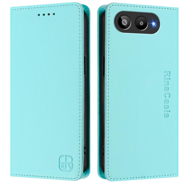 For BLU G95 RC01 Dual-Folded Magnetic Suction RFID Leather Phone Case