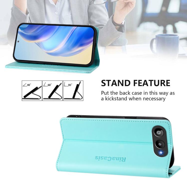 For BLU G95 RC01 Dual-Folded Magnetic Suction RFID Leather Phone Case