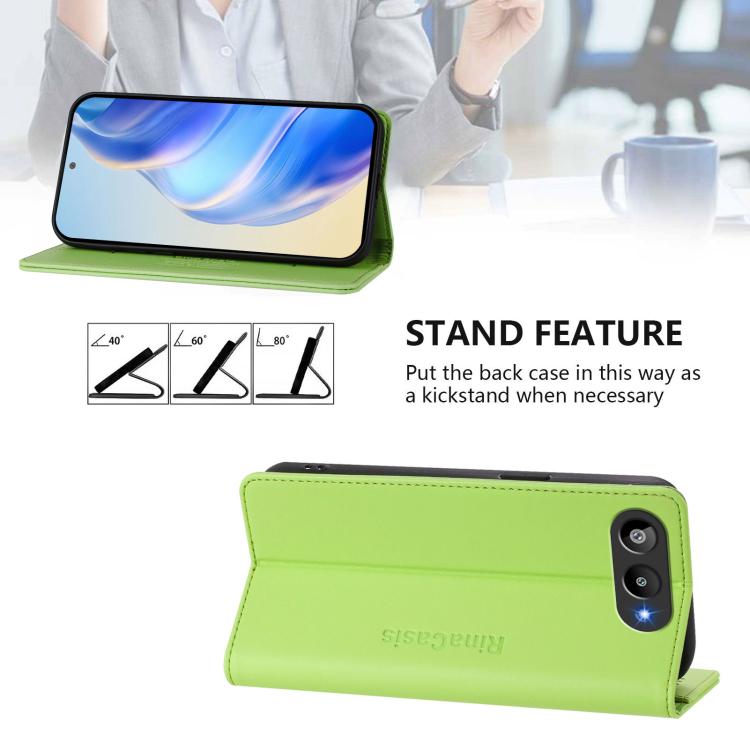 For BLU G95 RC01 Dual-Folded Magnetic Suction RFID Leather Phone Case