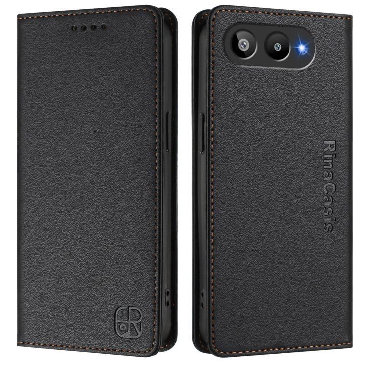 For BLU G95 RC01 Dual-Folded Magnetic Suction RFID Leather Phone Case