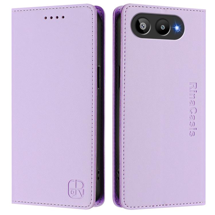 For BLU G95 RC01 Dual-Folded Magnetic Suction RFID Leather Phone Case