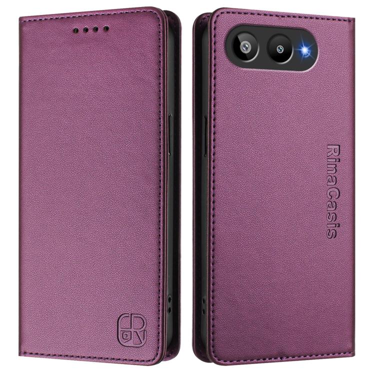 For BLU G95 RC01 Dual-Folded Magnetic Suction RFID Leather Phone Case