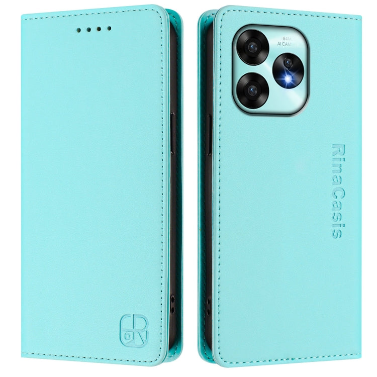For UMIDIGI A15 / A15C / A15T RC01 Dual-Folded Magnetic Suction RFID Leather Phone Case