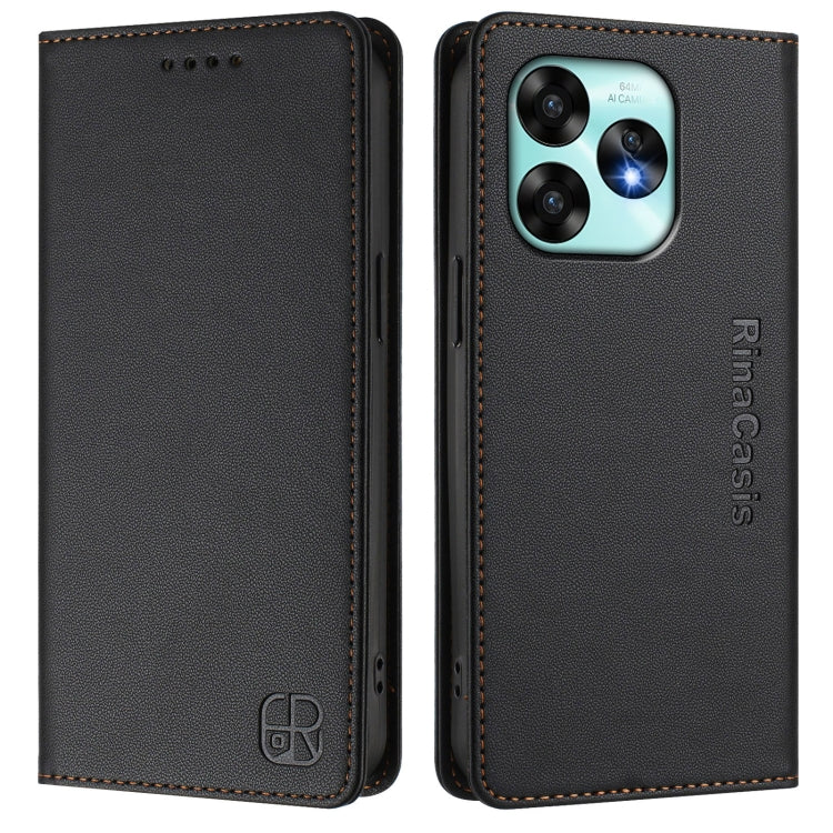 For UMIDIGI A15 / A15C / A15T RC01 Dual-Folded Magnetic Suction RFID Leather Phone Case