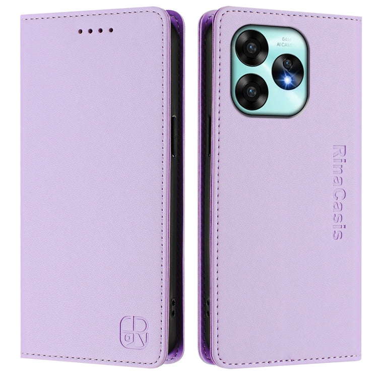 For UMIDIGI A15 / A15C / A15T RC01 Dual-Folded Magnetic Suction RFID Leather Phone Case