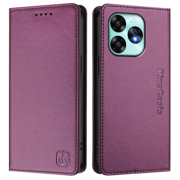 For UMIDIGI A15 / A15C / A15T RC01 Dual-Folded Magnetic Suction RFID Leather Phone Case