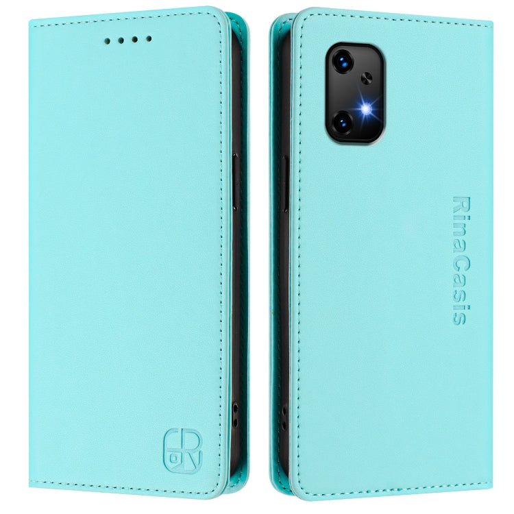 For UMIDIGI Bison X20 RC01 Dual-Folded Magnetic Suction RFID Leather Phone Case