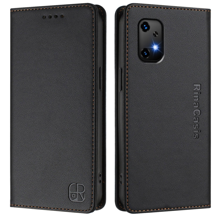 For UMIDIGI Bison X20 RC01 Dual-Folded Magnetic Suction RFID Leather Phone Case