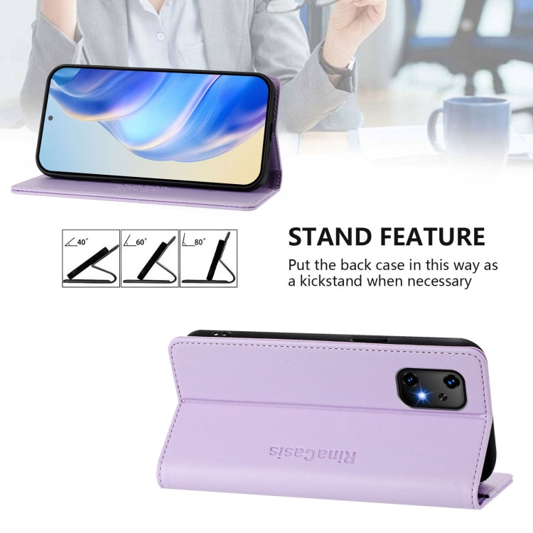 For UMIDIGI Bison X20 RC01 Dual-Folded Magnetic Suction RFID Leather Phone Case