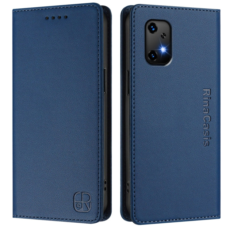 For UMIDIGI Bison X20 RC01 Dual-Folded Magnetic Suction RFID Leather Phone Case