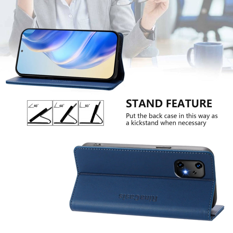 For UMIDIGI Bison X20 RC01 Dual-Folded Magnetic Suction RFID Leather Phone Case