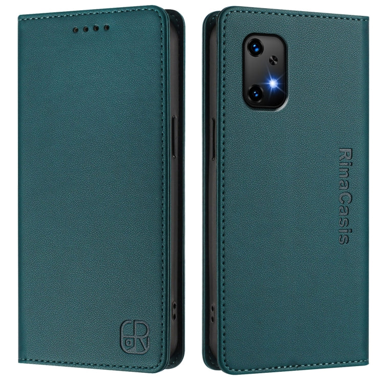For UMIDIGI Bison X20 RC01 Dual-Folded Magnetic Suction RFID Leather Phone Case