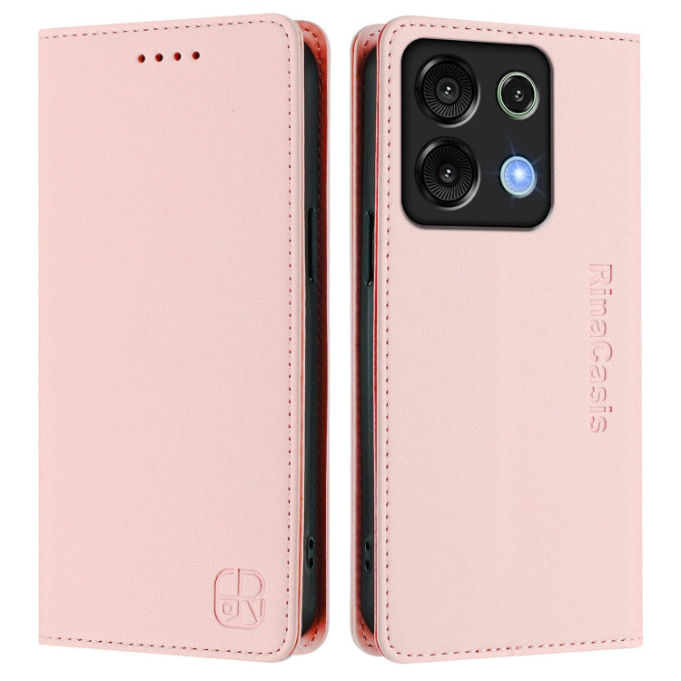For UMIDIGI G9 5G RC01 Dual-Folded Magnetic Suction RFID Leather Phone Case