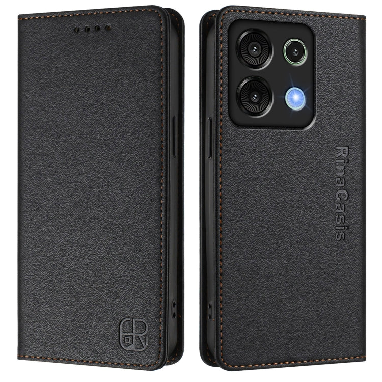 For UMIDIGI G9 5G RC01 Dual-Folded Magnetic Suction RFID Leather Phone Case