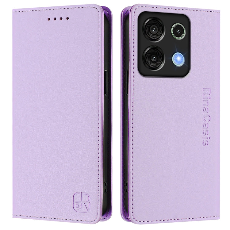 For UMIDIGI G9 5G RC01 Dual-Folded Magnetic Suction RFID Leather Phone Case