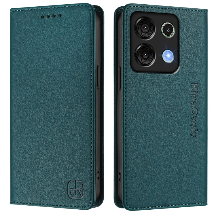 For UMIDIGI G9 5G RC01 Dual-Folded Magnetic Suction RFID Leather Phone Case