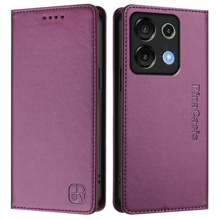 For UMIDIGI G9 5G RC01 Dual-Folded Magnetic Suction RFID Leather Phone Case