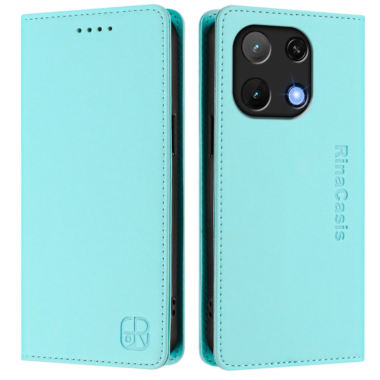 For UMIDIGI Note 90 RC01 Dual-Folded Magnetic Suction RFID Leather Phone Case