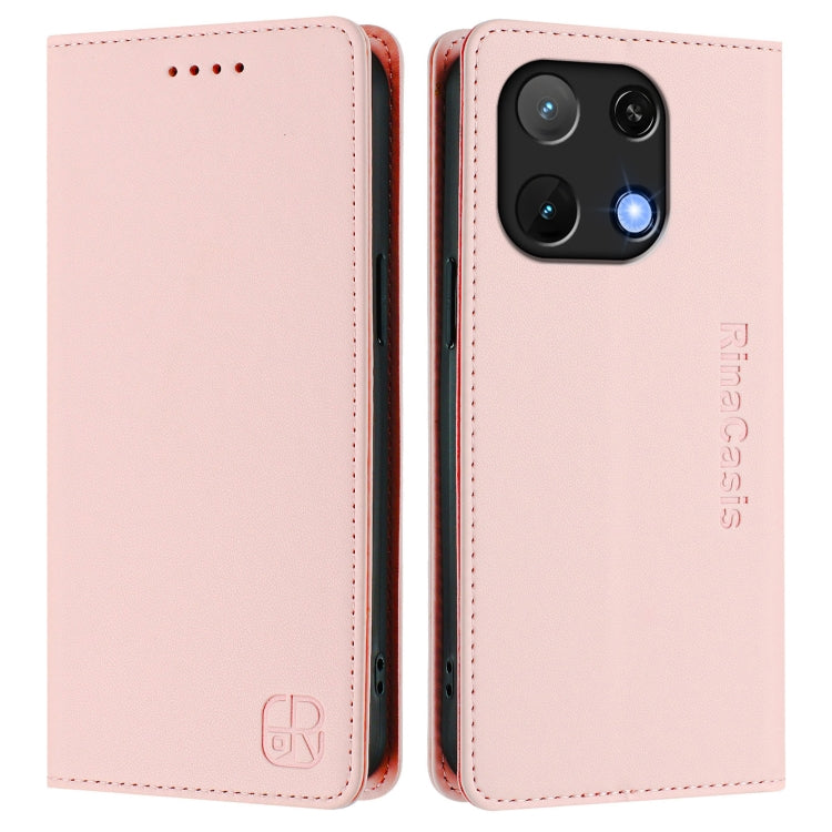 For UMIDIGI Note 90 RC01 Dual-Folded Magnetic Suction RFID Leather Phone Case