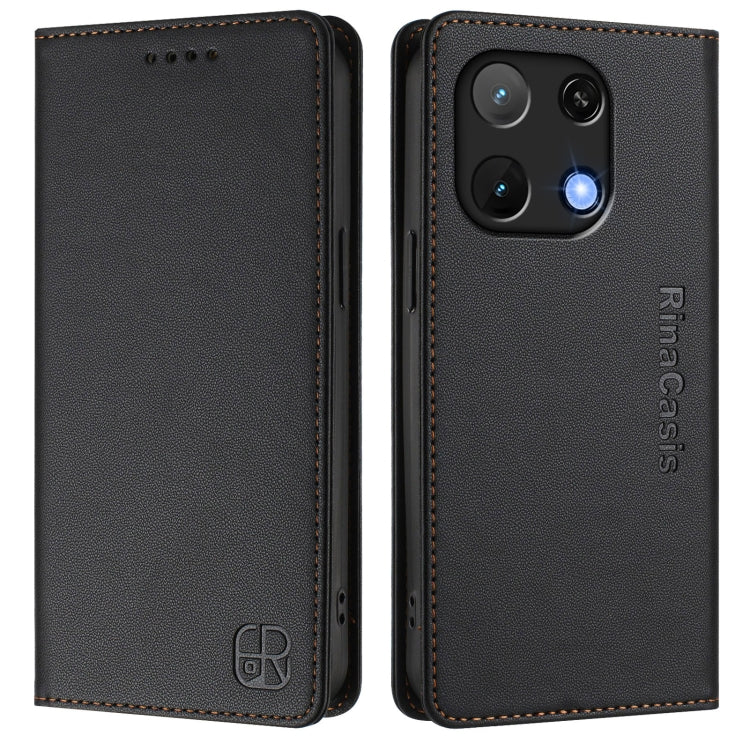 For UMIDIGI Note 90 RC01 Dual-Folded Magnetic Suction RFID Leather Phone Case