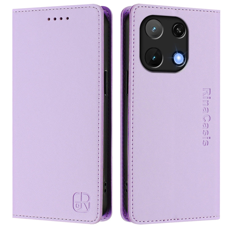 For UMIDIGI Note 90 RC01 Dual-Folded Magnetic Suction RFID Leather Phone Case