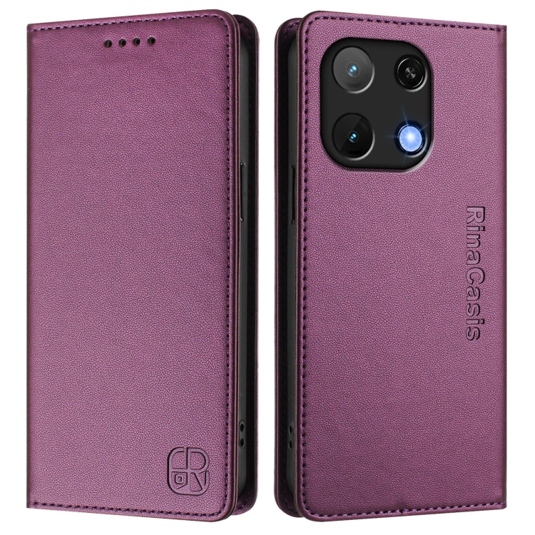 For UMIDIGI Note 90 RC01 Dual-Folded Magnetic Suction RFID Leather Phone Case