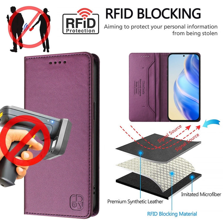 For UMIDIGI Note 90 RC01 Dual-Folded Magnetic Suction RFID Leather Phone Case