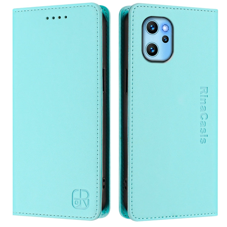 For UMIDIGI Power 7 Max RC01 Dual-Folded Magnetic Suction RFID Leather Phone Case
