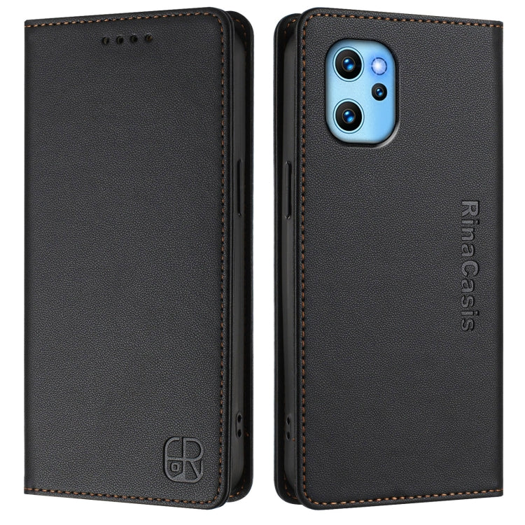 For UMIDIGI Power 7 Max RC01 Dual-Folded Magnetic Suction RFID Leather Phone Case