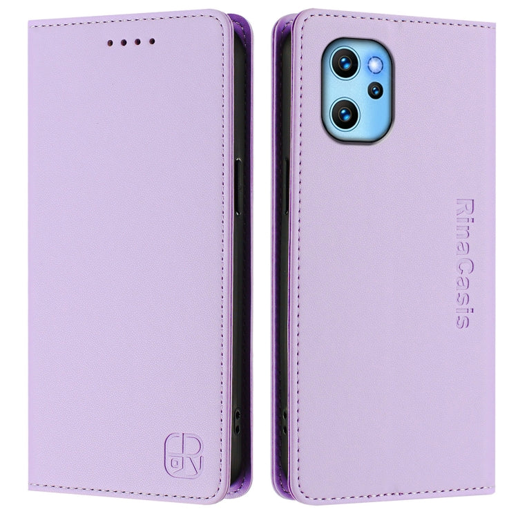 For UMIDIGI Power 7 Max RC01 Dual-Folded Magnetic Suction RFID Leather Phone Case