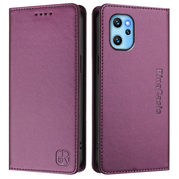 For UMIDIGI Power 7 Max RC01 Dual-Folded Magnetic Suction RFID Leather Phone Case