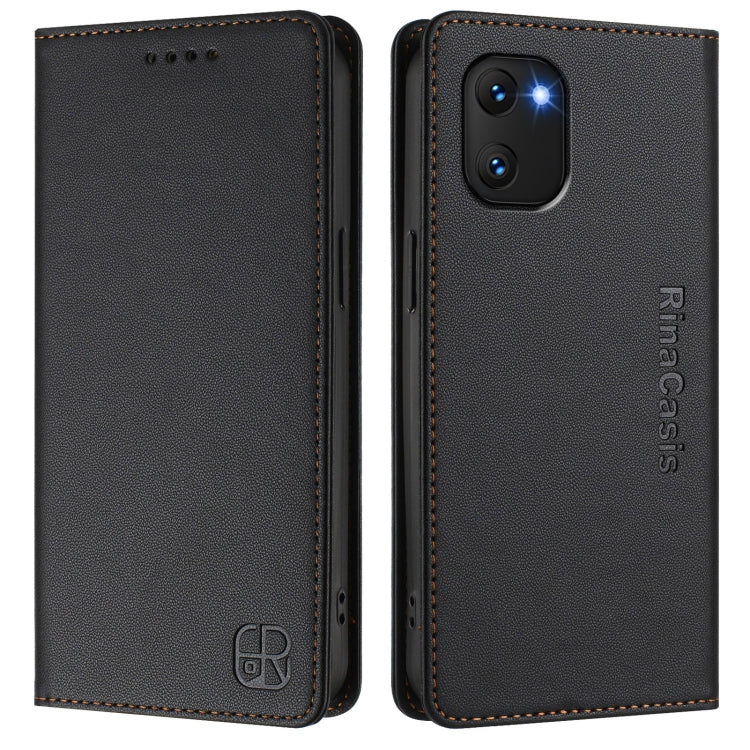 For UMIDIGI Power 7 / 7S RC01 Dual-Folded Magnetic Suction RFID Leather Phone Case