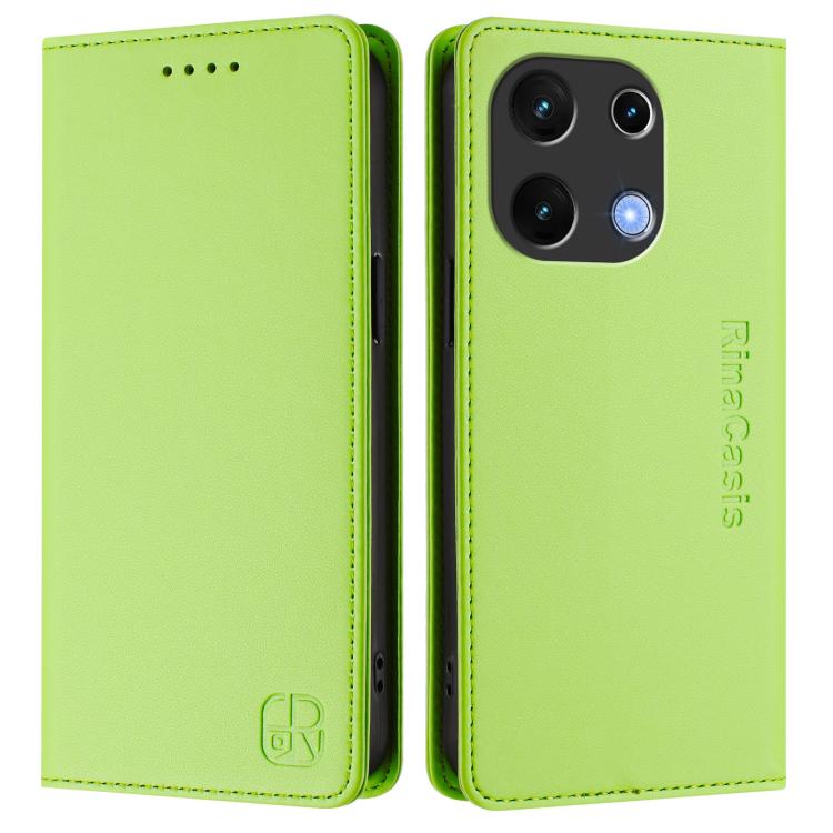 For UMIDIGI Note 100 RC01 Dual-Folded Magnetic Suction RFID Leather Phone Case