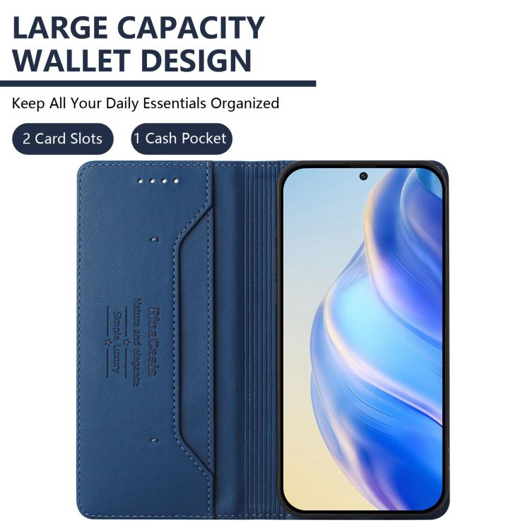 For UMIDIGI Note 100 RC01 Dual-Folded Magnetic Suction RFID Leather Phone Case