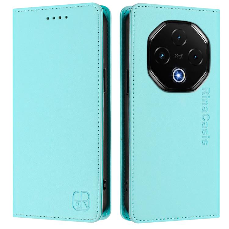 For UMIDIGI G100 Pro RC01 Dual-Folded Magnetic Suction RFID Leather Phone Case