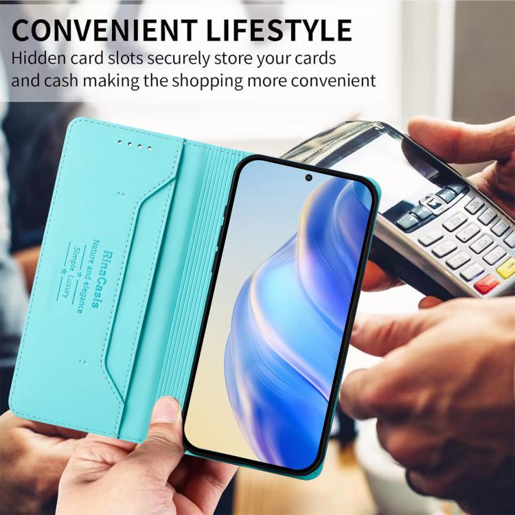 For UMIDIGI G100 Pro RC01 Dual-Folded Magnetic Suction RFID Leather Phone Case
