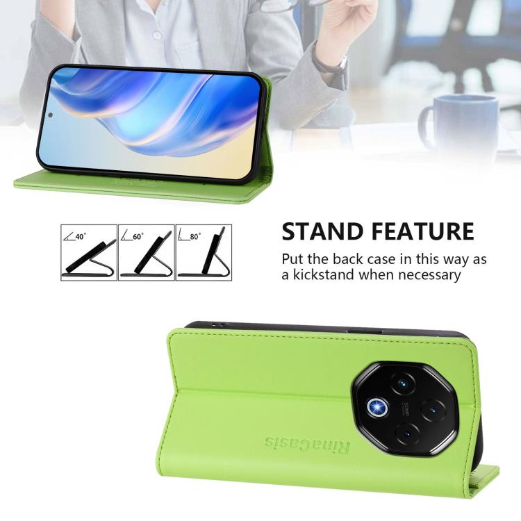 For UMIDIGI G100 Pro RC01 Dual-Folded Magnetic Suction RFID Leather Phone Case