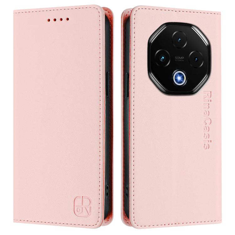 For UMIDIGI G100 Pro RC01 Dual-Folded Magnetic Suction RFID Leather Phone Case